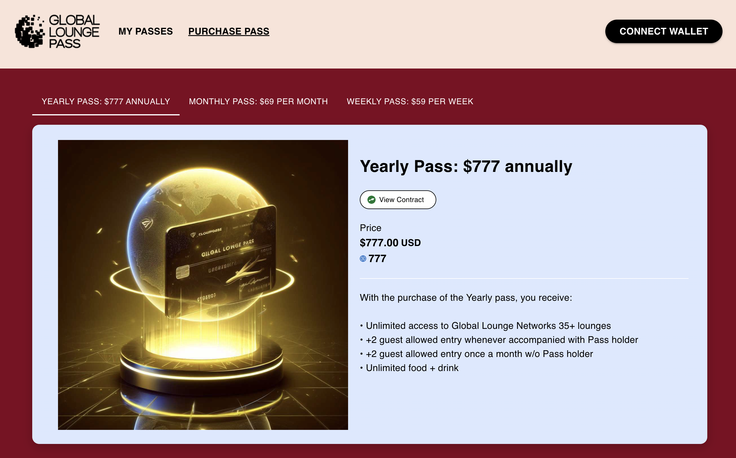 Global Lounge NFT annual subscription